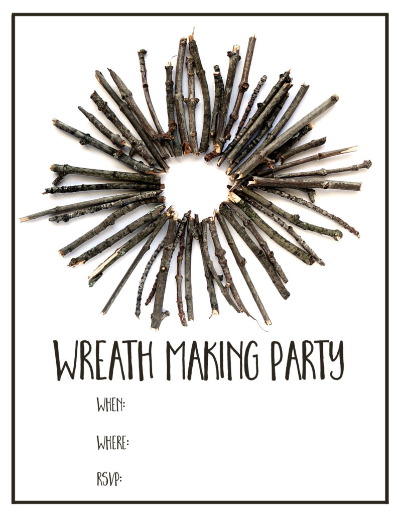wreath making party invitation